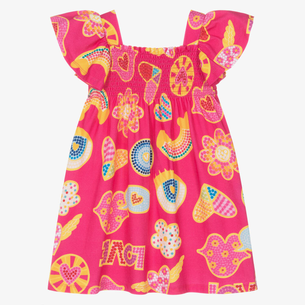 Agatha Ruiz de la Prada-Платье из трикотажа с розовым узором для девочек | Childrensalon Outlet