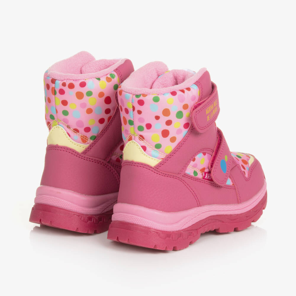 Agatha Ruiz de la Prada-Girls Rosy Polka-Dot Snow Boots | Childrensalon Outlet