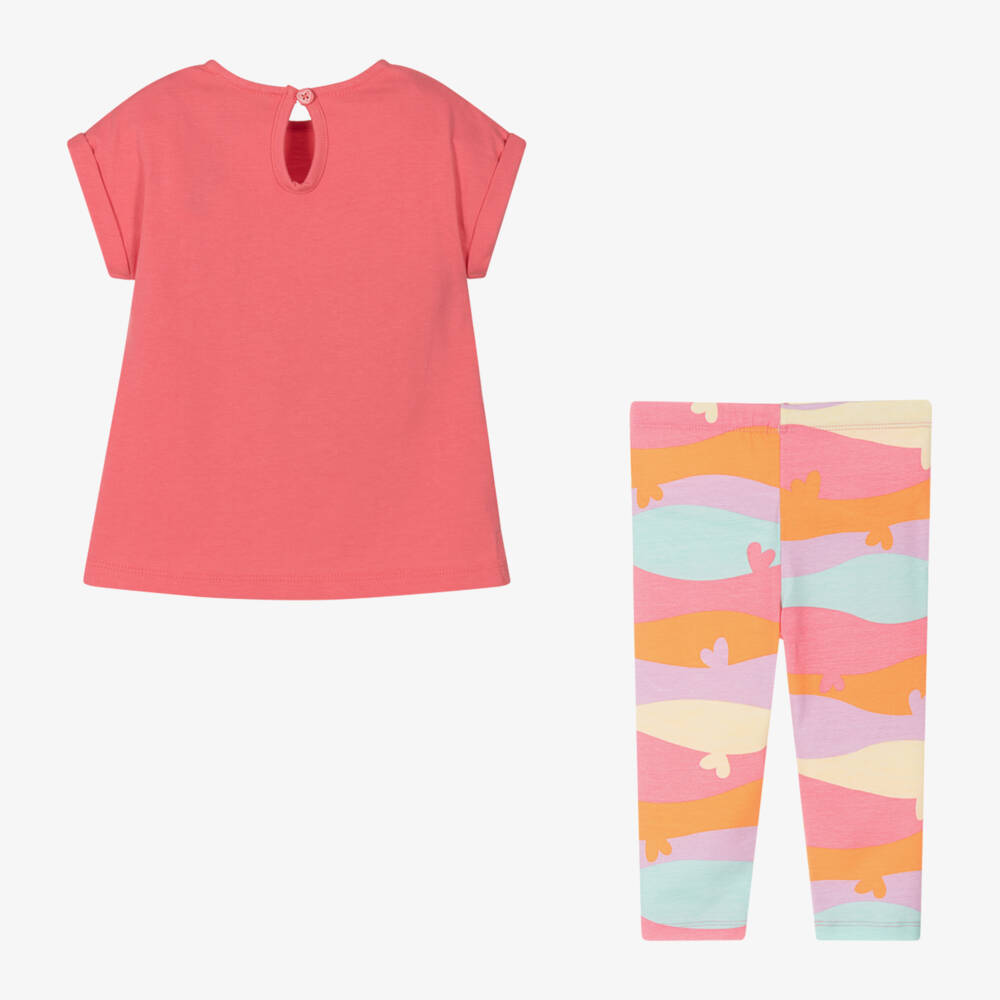 Agatha Ruiz de la Prada-Леггинсы с узором волны розового цвета для девочек | Childrensalon Outlet