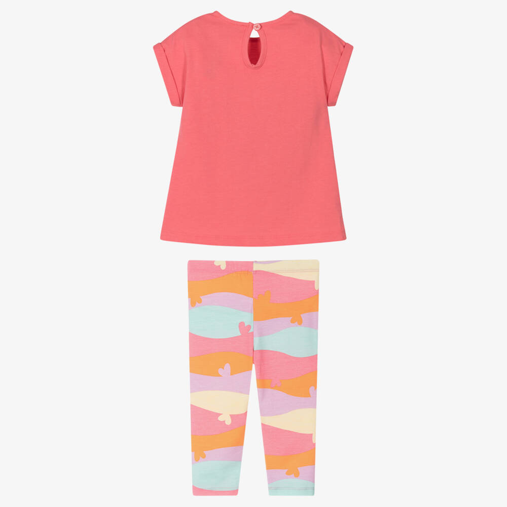 Agatha Ruiz de la Prada-طقم ليجن بناتي بنقشة أمواج وردية | Childrensalon Outlet