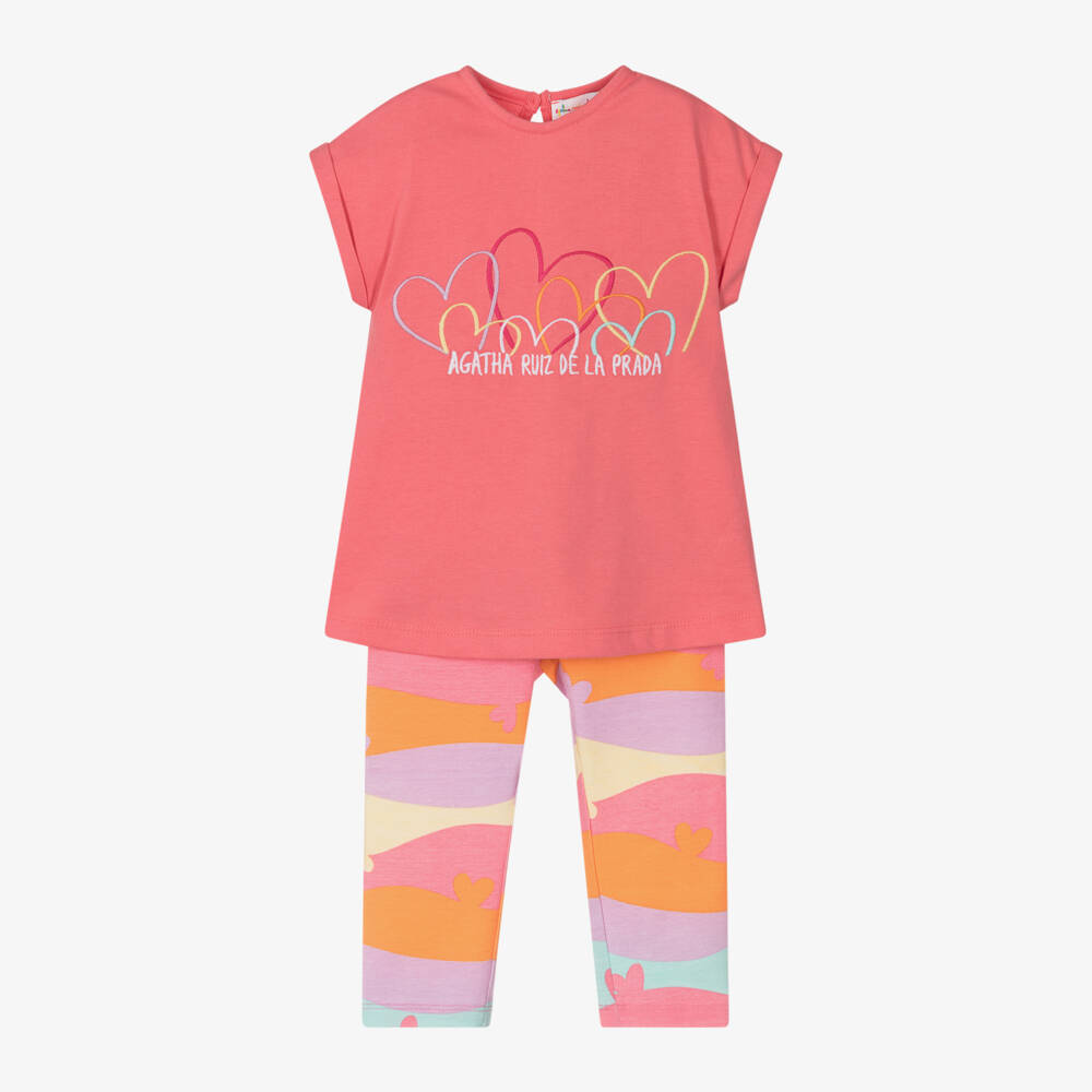 Agatha Ruiz de la Prada-Girls Rosy Wave Pattern Legging Duo | Childrensalon Outlet