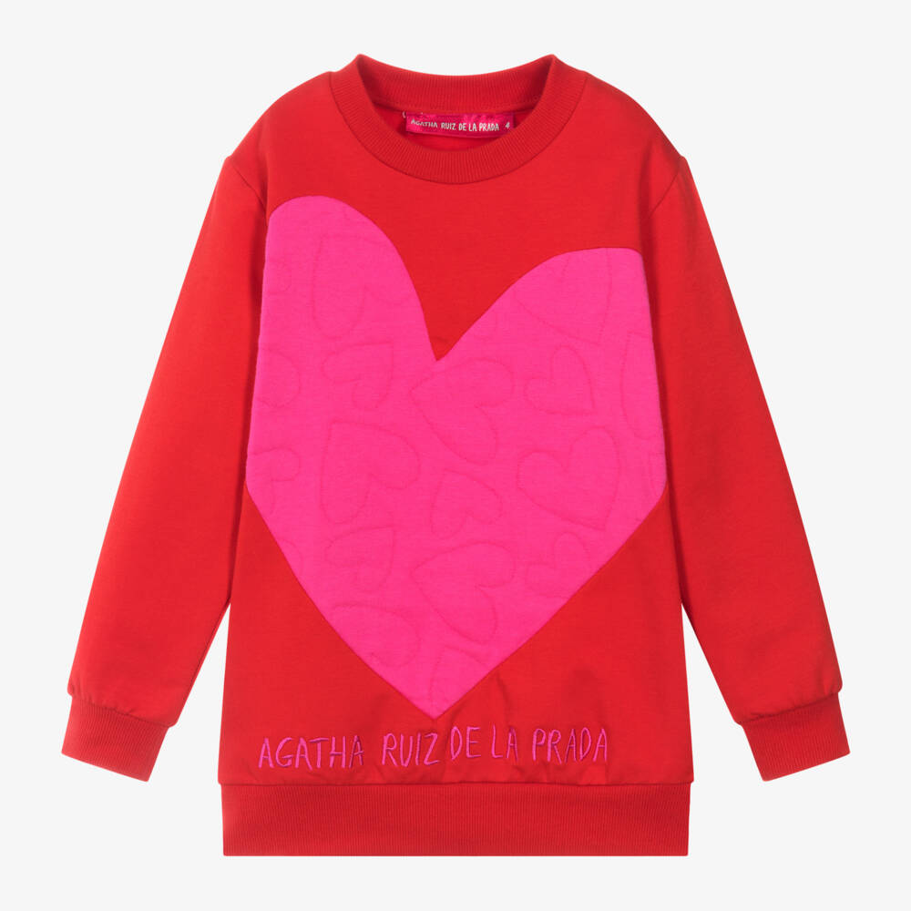 Agatha Ruiz de la Prada-Girls Scarlet Heart Sweatshirt | Childrensalon Outlet