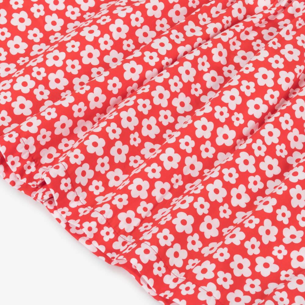 Agatha Ruiz de la Prada-فستان بوبلين قرمزي وعاجي للبنات | Childrensalon Outlet