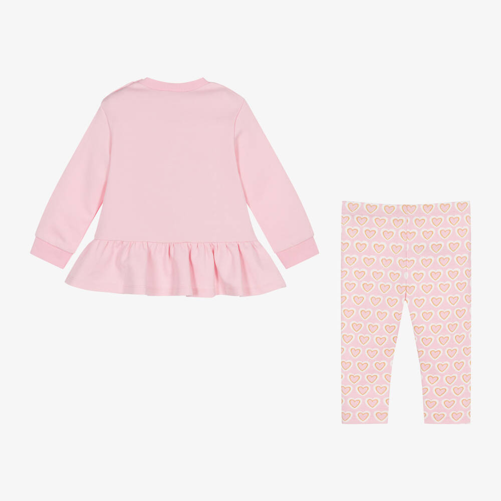 Agatha Ruiz de la Prada-Girls Soft Pink Heart Ensemble | Childrensalon Outlet