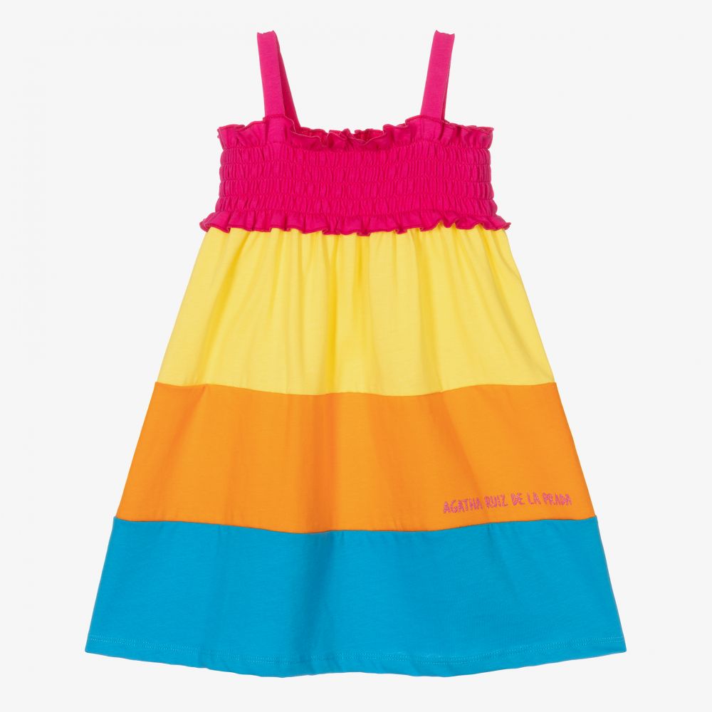 Agatha Ruiz de la Prada - Girls Striped Cotton Dress | Childrensalon