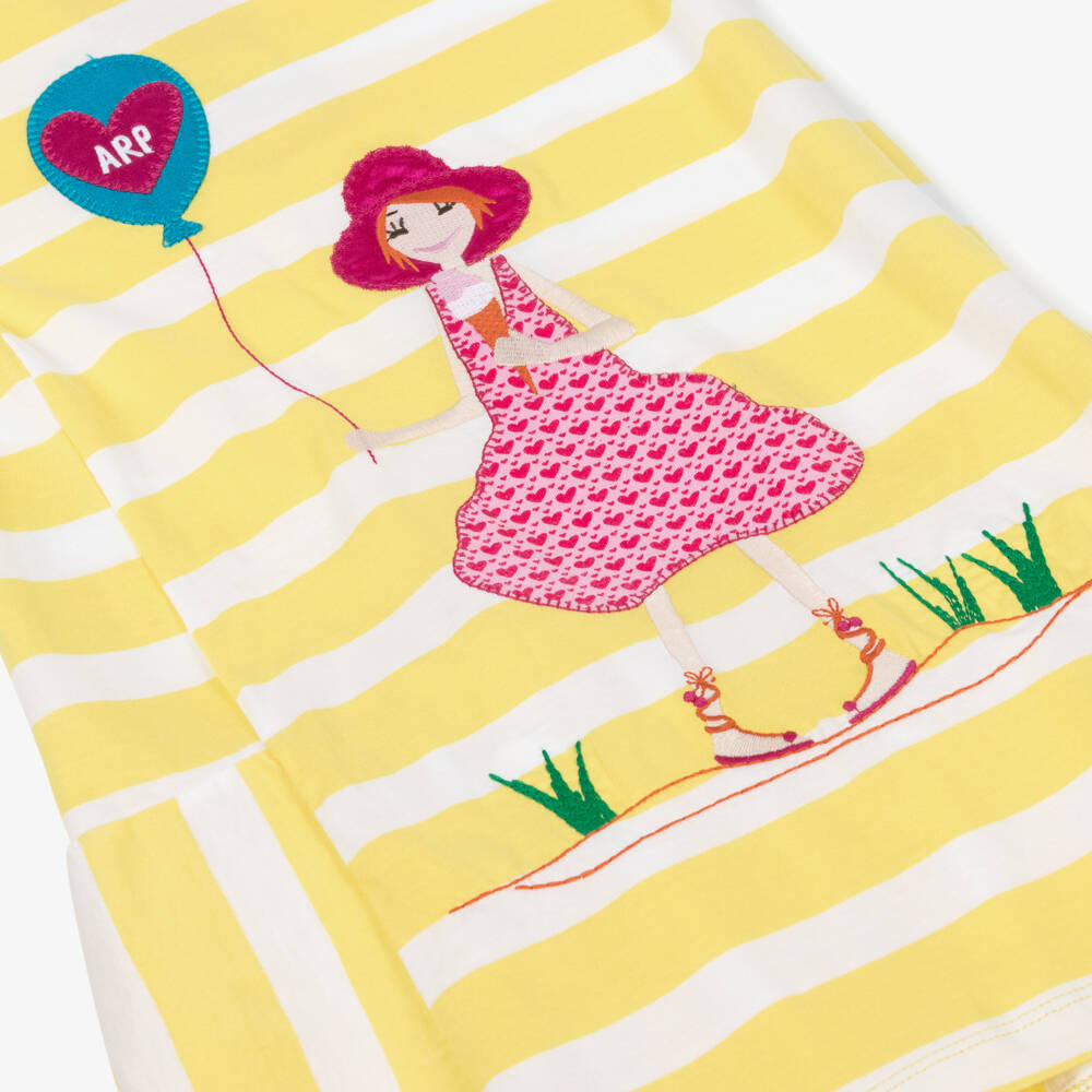 اجاثا رويز دي لا برادا-فستان قطن مقلم لون أصفر وأبيض | Childrensalon Outlet