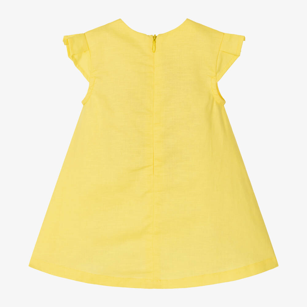 Agatha Ruiz de la Prada-Girls Sunny Linen Cotton Floral Dress | Childrensalon Outlet
