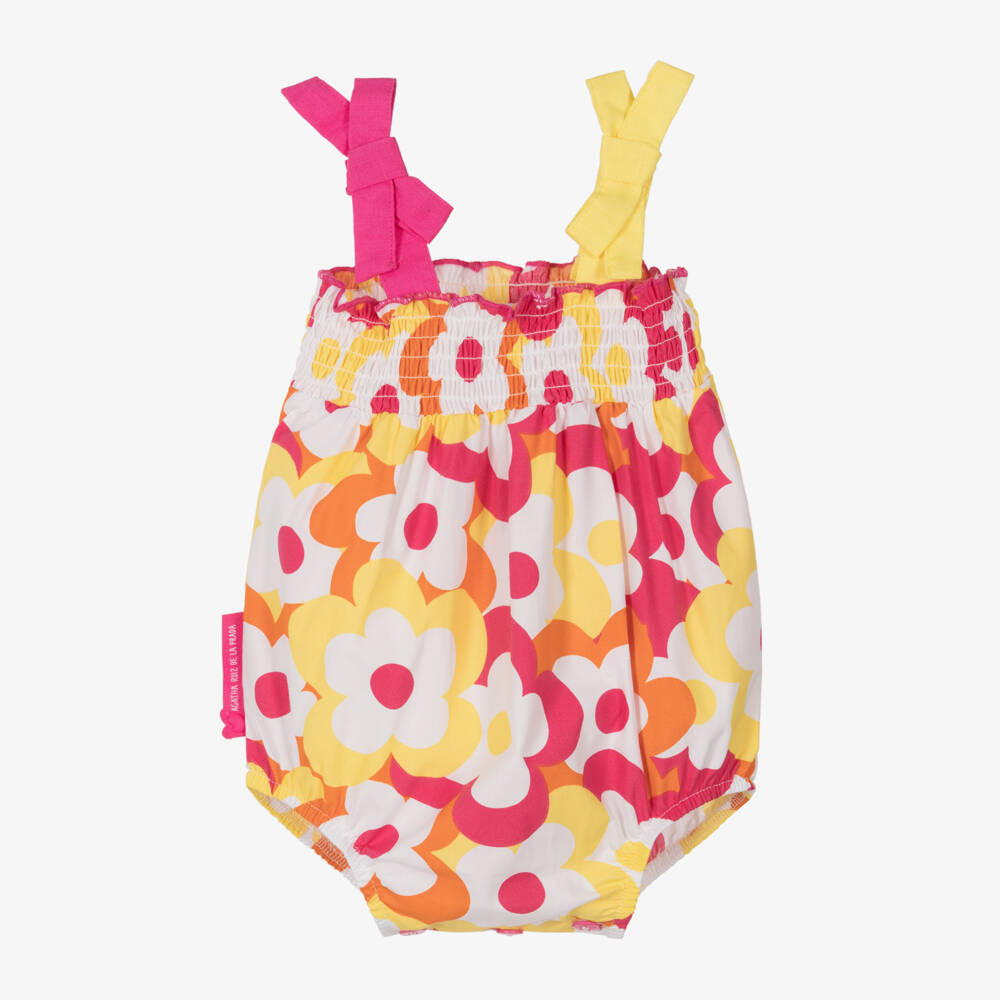 Agatha Ruiz de la Prada-Girls Sunshine Floral Cotton Romper | Childrensalon Outlet
