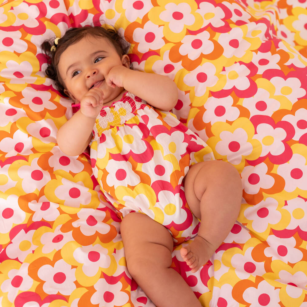 Agatha Ruiz de la Prada-Girls Sunshine Floral Cotton Romper | Childrensalon Outlet