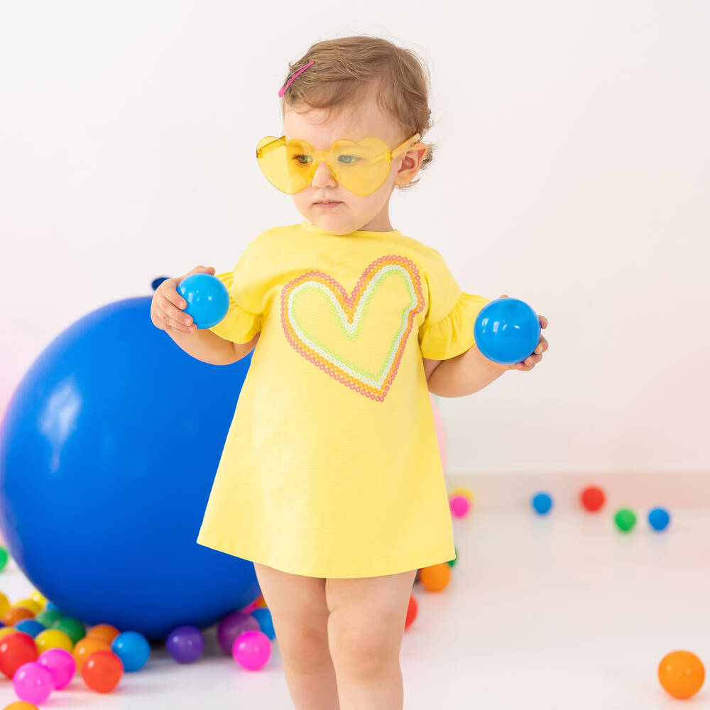 Agatha Ruiz de la Prada-Girls Sunshine Heart Cotton Dress | Childrensalon Outlet
