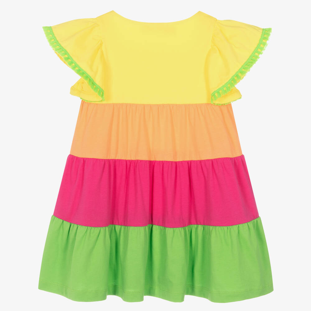 Agatha Ruiz de la Prada-Girls Sunshine Tiered Cotton Frock | Childrensalon Outlet