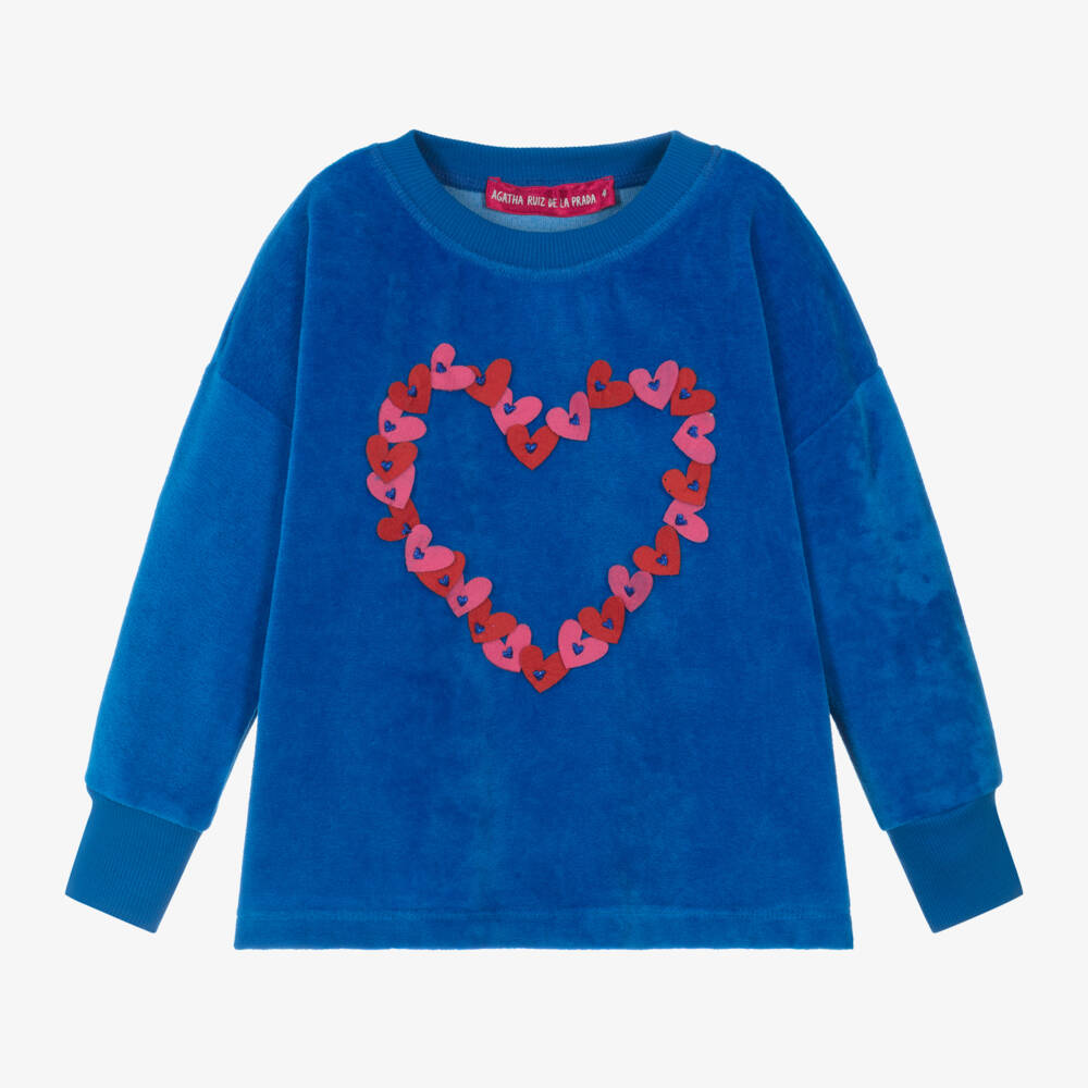 Agatha Ruiz de la Prada-Girls Velour Heart Appliqué Top | Childrensalon Outlet