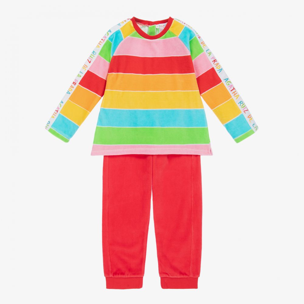 Agatha Ruiz de la Prada - Velours-Trainingsanzug (M)  | Childrensalon