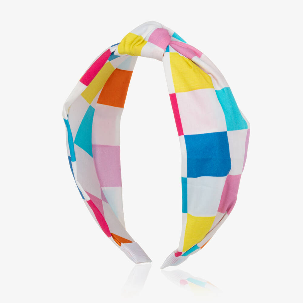 Agatha Ruiz de la Prada-عصابة رأس بناتية بنقشة مربعات زاهية | Childrensalon Outlet