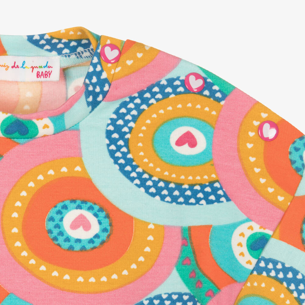 اجاثا رويز دي لا برادا-طقم فستان بنقشة قلوب وقوس قزح لون برتقالي | Childrensalon Outlet