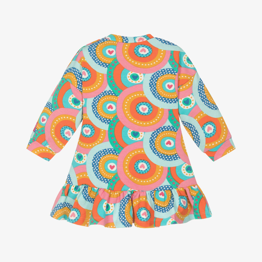 اجاثا رويز دي لا برادا-طقم فستان بنقشة قلوب وقوس قزح لون برتقالي | Childrensalon Outlet