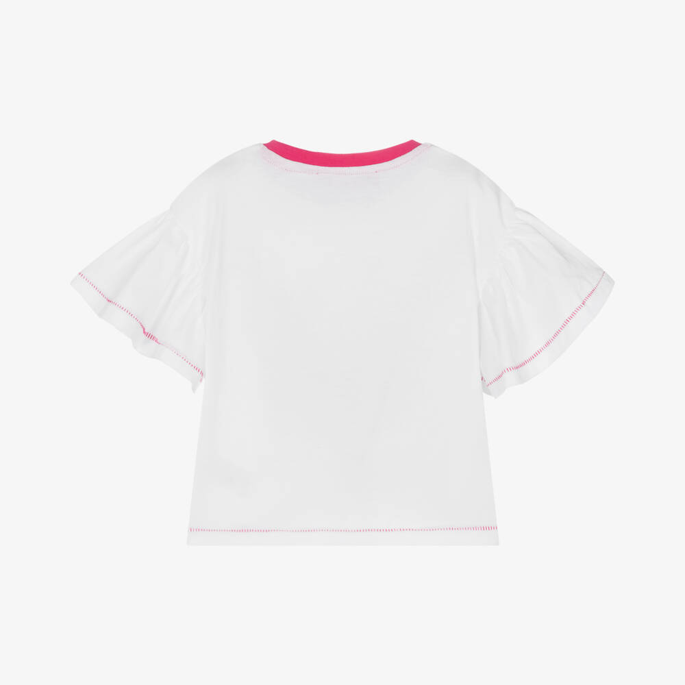 Agatha Ruiz de la Prada-Girls Vibrant Floral White Tee | Childrensalon Outlet