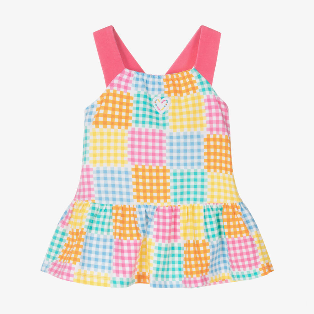 Agatha Ruiz de la Prada-فستان قطني بنقشة المربعات للبنات | Childrensalon Outlet
