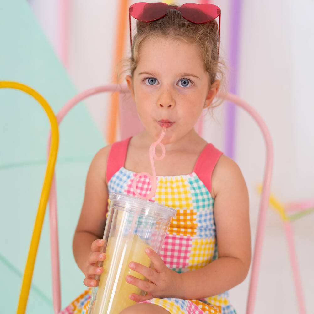 Agatha Ruiz de la Prada-Girls Vibrant Gingham Cotton Frock | Childrensalon Outlet