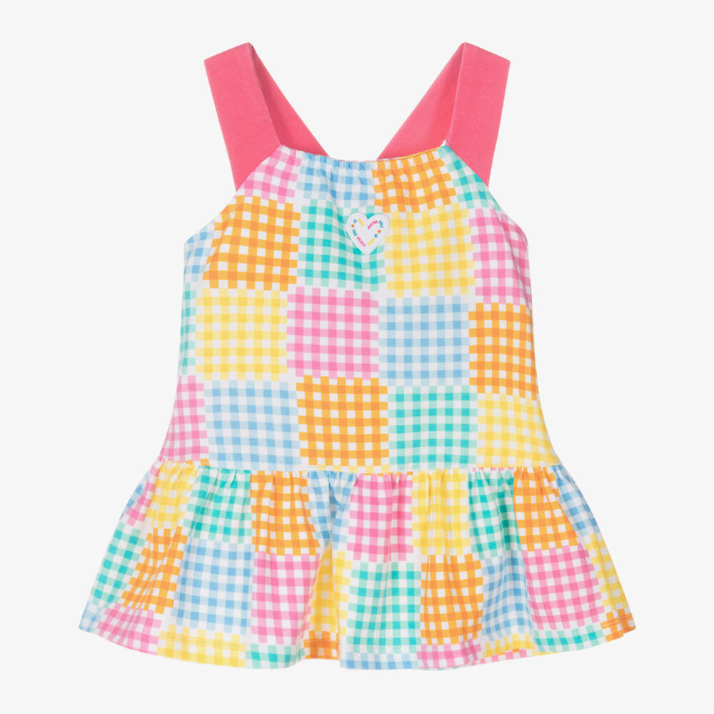 Agatha Ruiz de la Prada-Girls Vibrant Gingham Cotton Frock | Childrensalon Outlet