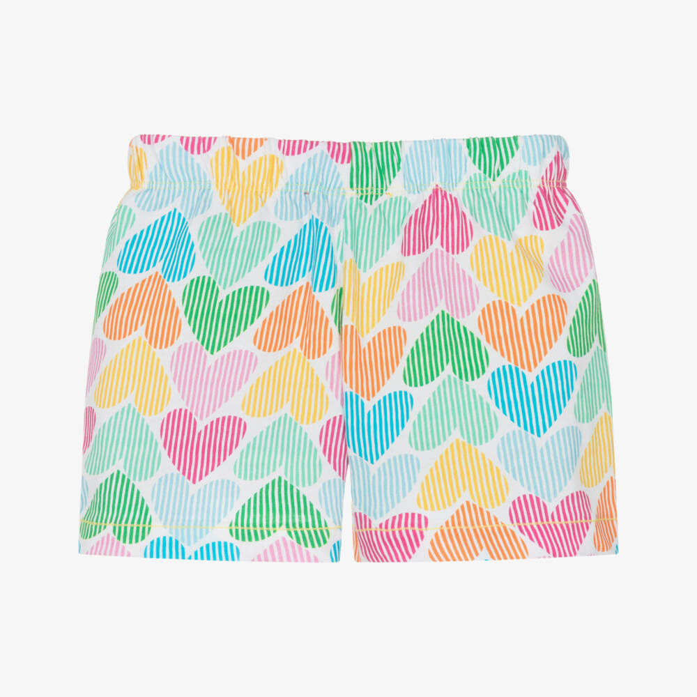 Agatha Ruiz de la Prada-Girls Vibrant Heart-Patterned Cotton Shorts | Childrensalon Outlet
