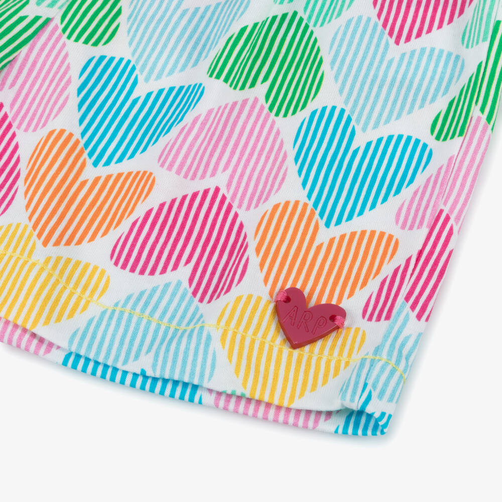 Agatha Ruiz de la Prada-Girls Vibrant Heart-Patterned Cotton Shorts | Childrensalon Outlet