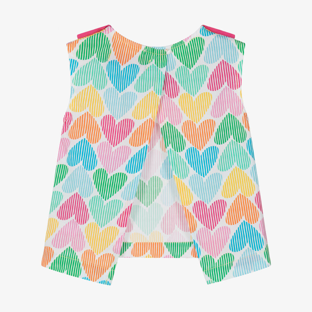 Agatha Ruiz de la Prada-Girls Vibrant Heart Poplin Blouse | Childrensalon Outlet