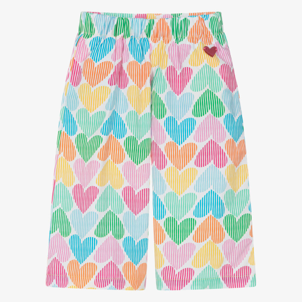 Agatha Ruiz de la Prada-Girls Vibrant Heartful Cotton Pants | Childrensalon Outlet