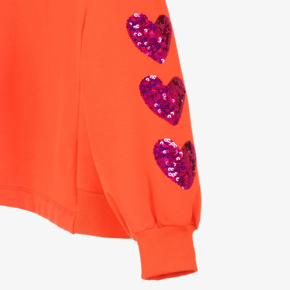 Agatha Ruiz de la Prada-Girls Vibrant Orange Heart Pullover | Childrensalon Outlet