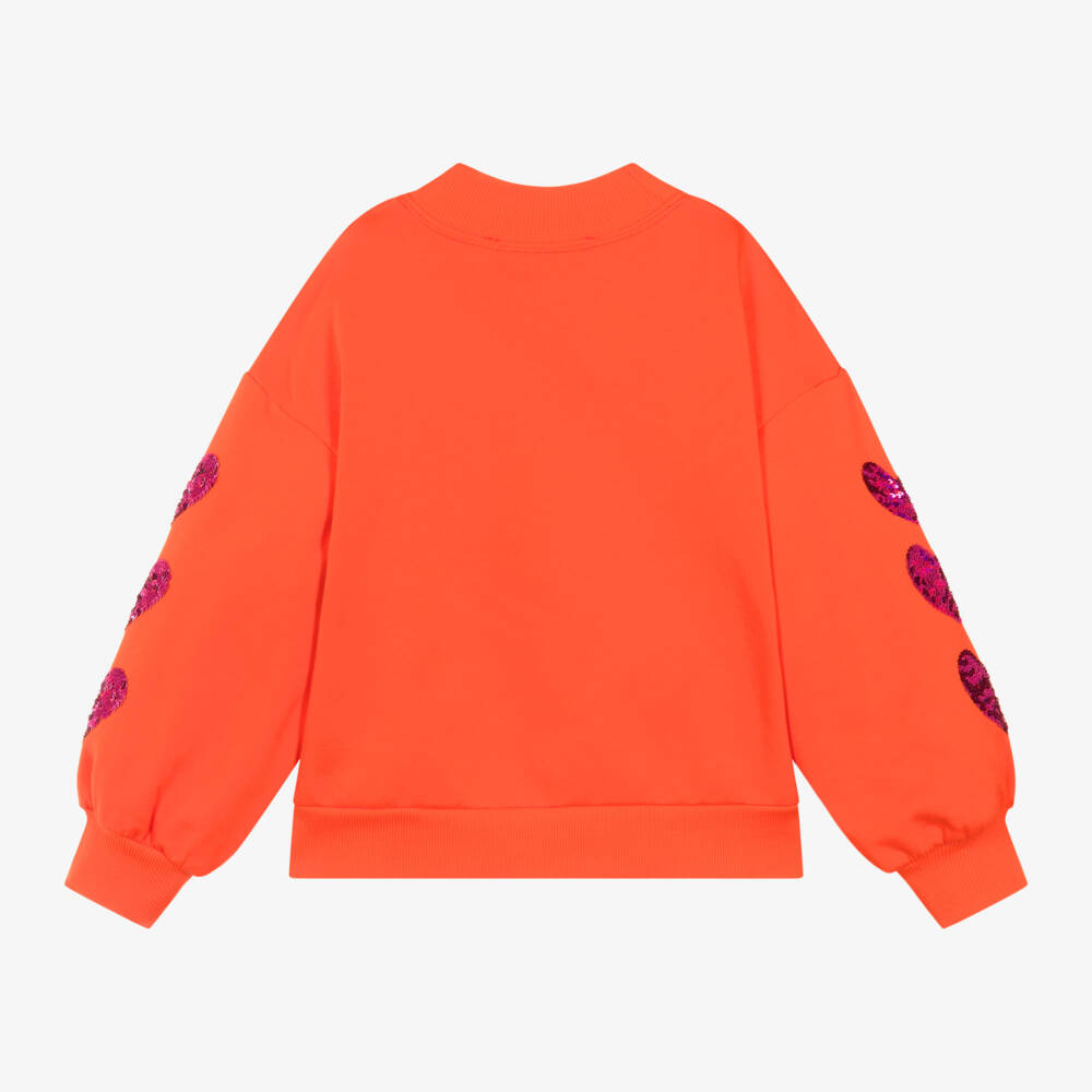 Agatha Ruiz de la Prada-Girls Vibrant Orange Heart Pullover | Childrensalon Outlet