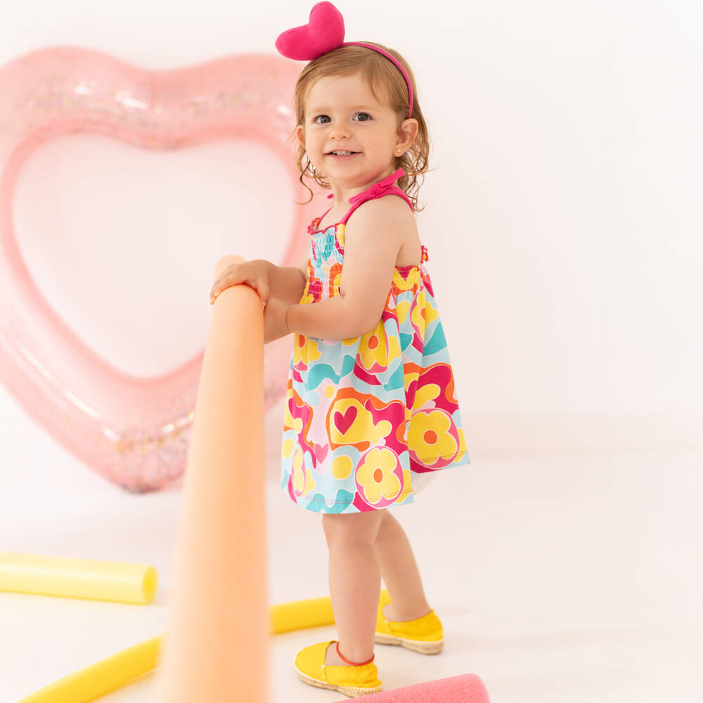 Agatha Ruiz de la Prada-فستان صيفي زهري زاهي للبنات | Childrensalon Outlet