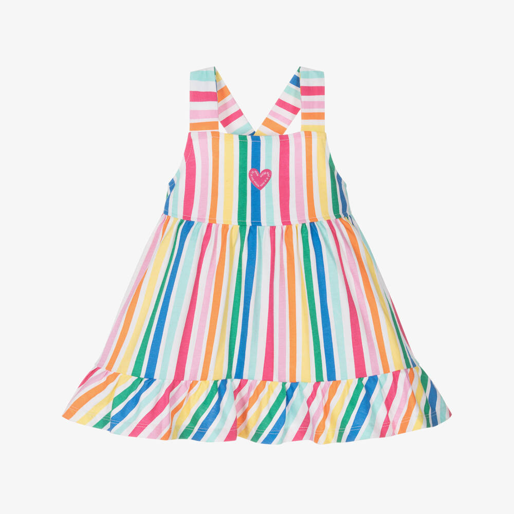 Agatha Ruiz de la Prada-فستان صيفي مخطط بألوان زاهية للبنات | Childrensalon Outlet