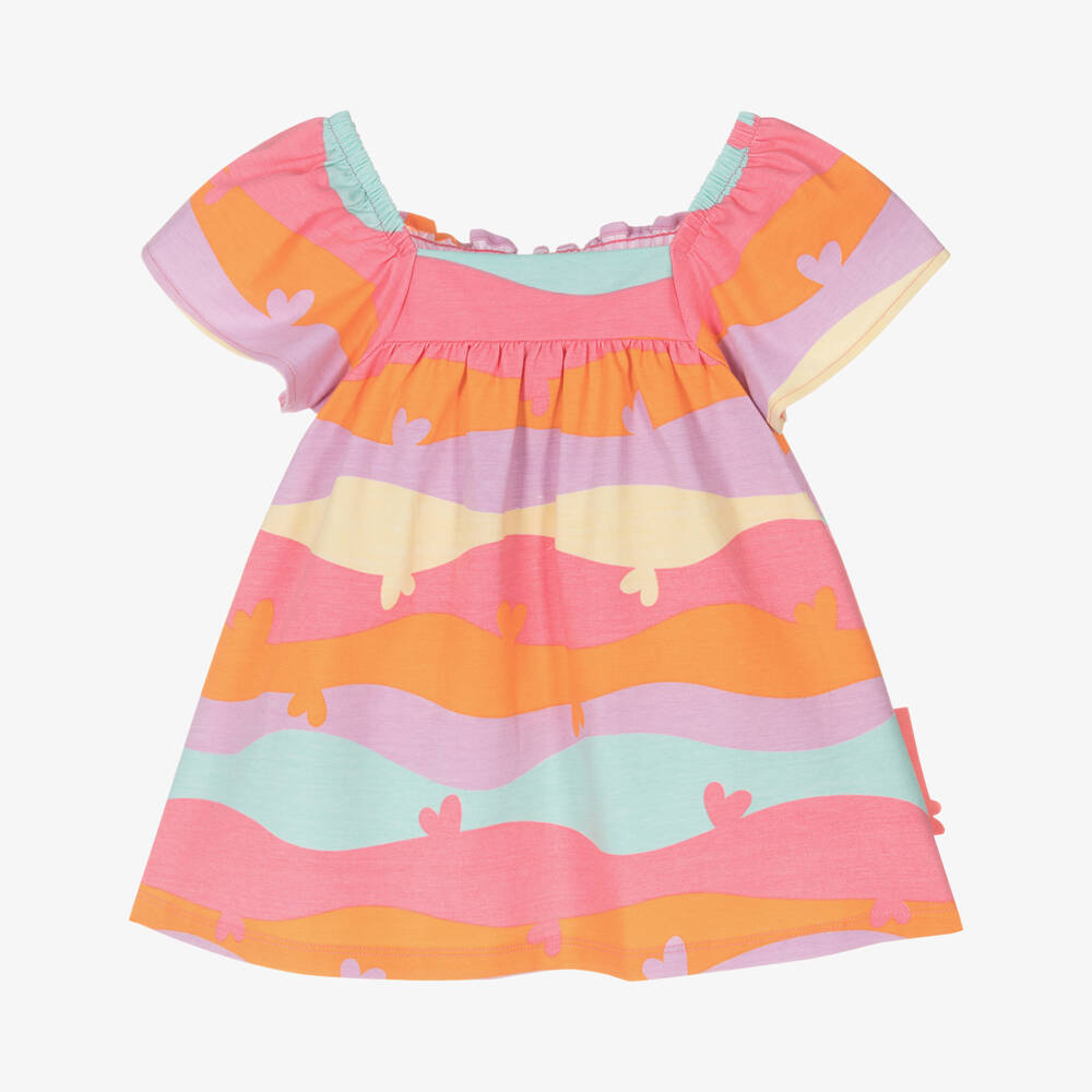 Agatha Ruiz de la Prada-Girls Vibrant Swirl Print Cotton Frock | Childrensalon Outlet