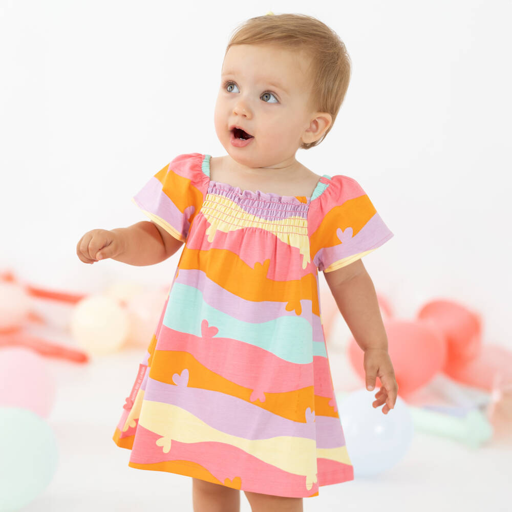 Agatha Ruiz de la Prada-Girls Vibrant Swirl Print Cotton Frock | Childrensalon Outlet