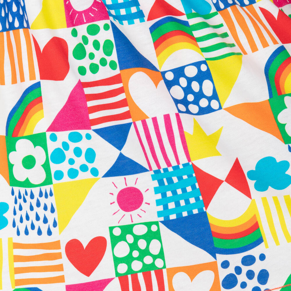 Agatha Ruiz de la Prada-Girls White Abstract Print Cotton Dress  | Childrensalon Outlet