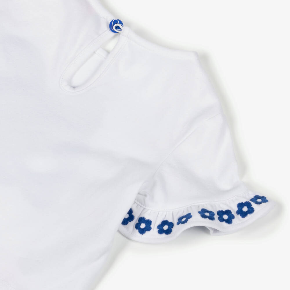 Agatha Ruiz de la Prada-Girls White & Blue Cotton Shorts Set | Childrensalon Outlet
