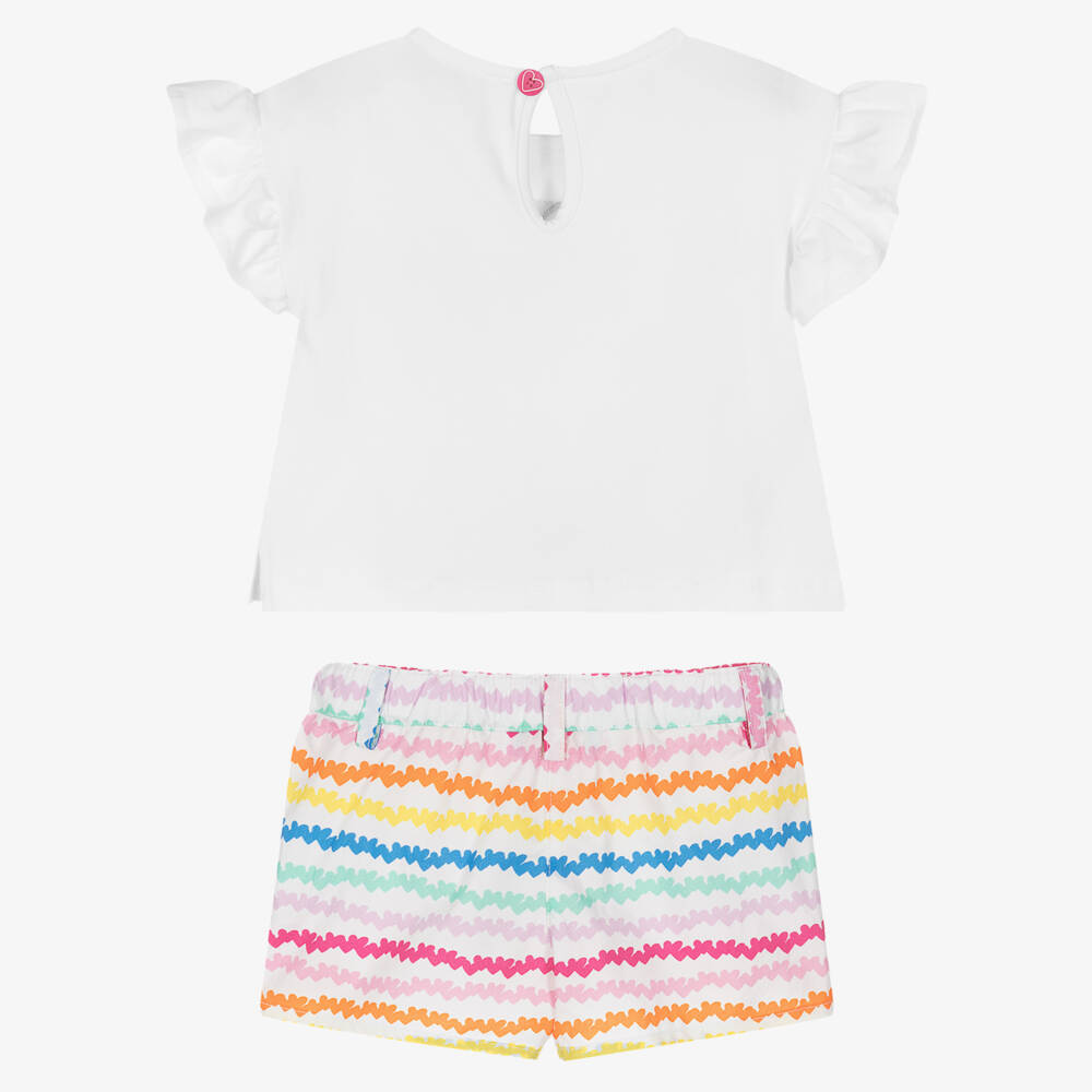 Agatha Ruiz de la Prada-Girls White & Colourful Stripe Shorts Set | Childrensalon Outlet