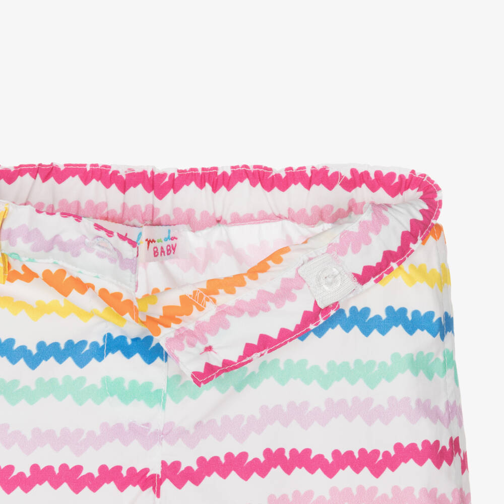 Agatha Ruiz de la Prada-Girls White & Colourful Stripe Shorts Set | Childrensalon Outlet