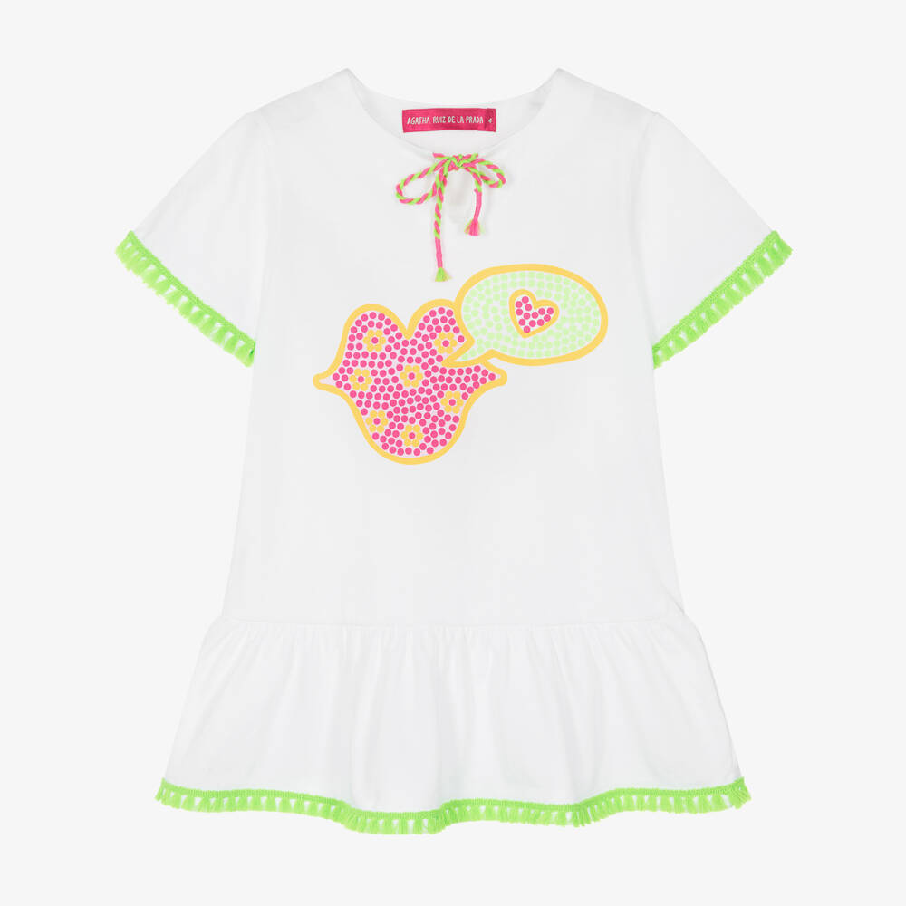 Agatha Ruiz de la Prada-Girls White Cotton Beach Dress | Childrensalon Outlet