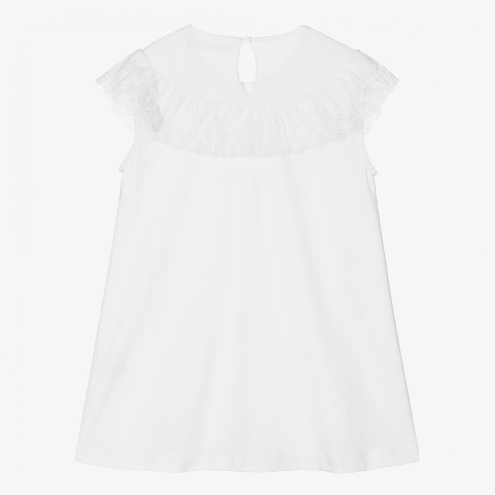 Agatha Ruiz de la Prada-Белое хлопковое платье для девочек | Childrensalon Outlet