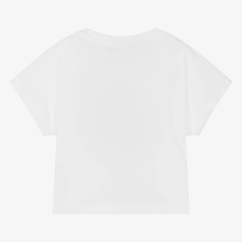 Agatha Ruiz de la Prada Girls White Cotton Flower Eye T Shirt
