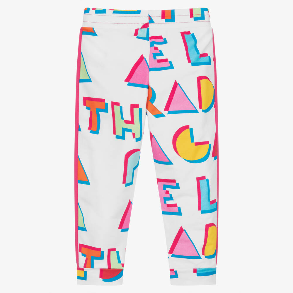 Agatha Ruiz de la Prada-Girls White Cotton Logo Joggers  | Childrensalon Outlet