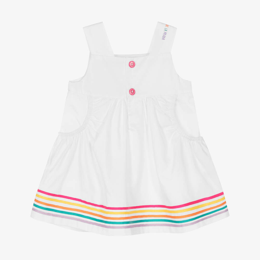 Agatha Ruiz de la Prada-Girls White Cotton Poplin Dress | Childrensalon Outlet