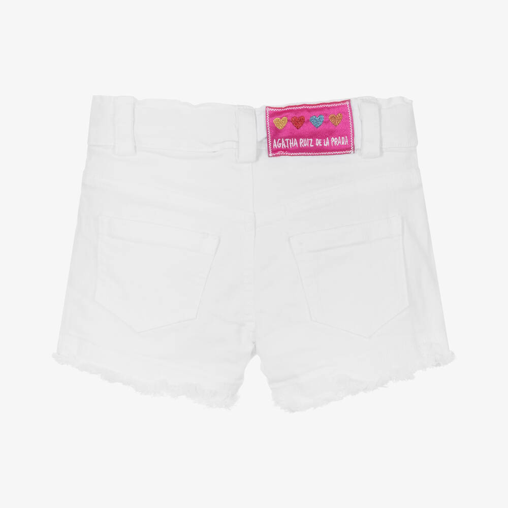 Agatha Ruiz de la Prada Girls White Denim Shorts