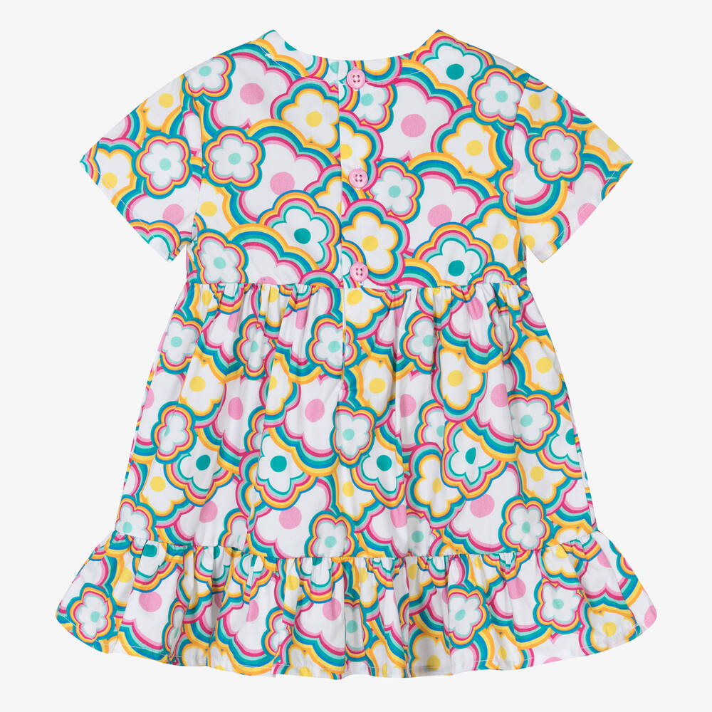 Agatha Ruiz de la Prada-Girls White Floral Cotton Dress | Childrensalon Outlet