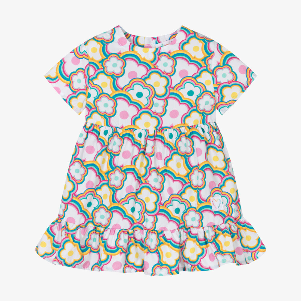 Agatha Ruiz de la Prada-Girls White Floral Cotton Dress | Childrensalon Outlet