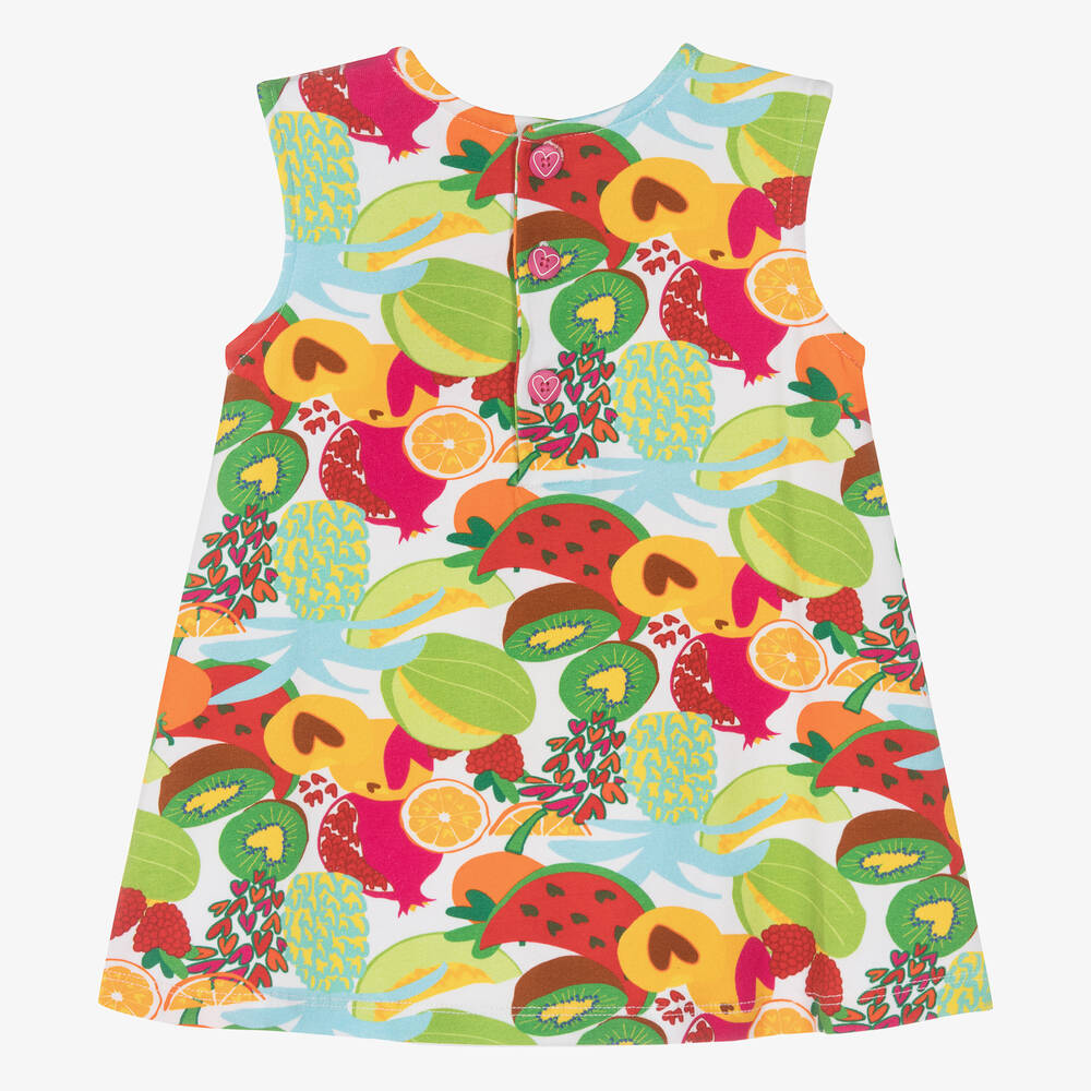 Agatha Ruiz de la Prada-Girls White Fruit Print Cotton Dress | Childrensalon Outlet