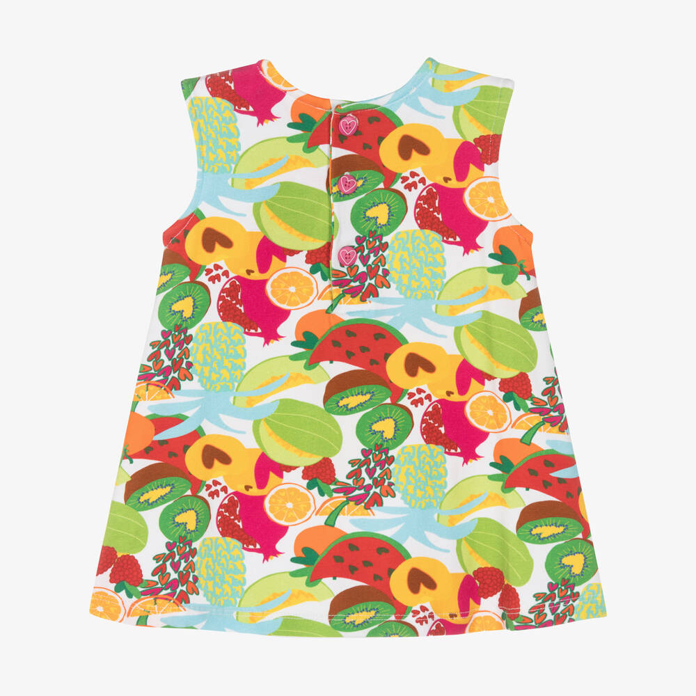 Agatha Ruiz de la Prada-Girls White Fruit Print Cotton Dress | Childrensalon Outlet