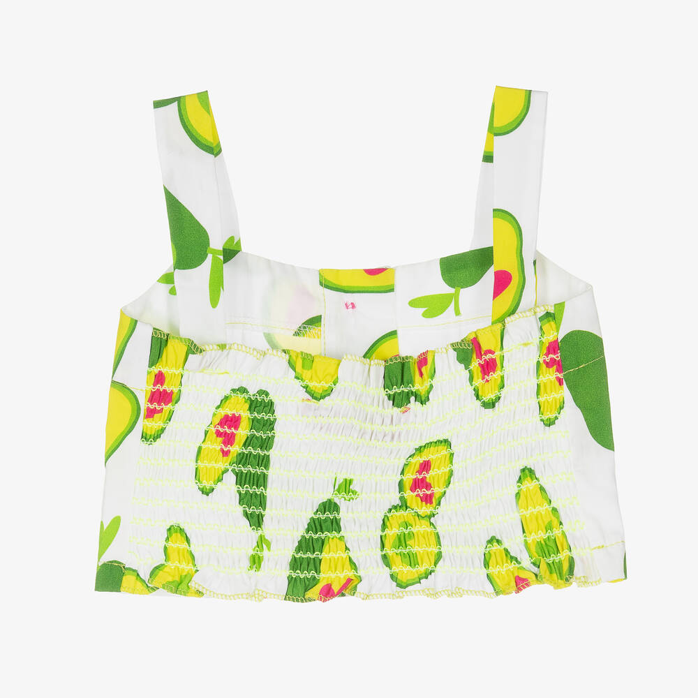 Agatha Ruiz de la Prada-Girls White & Green Avocado Top | Childrensalon Outlet