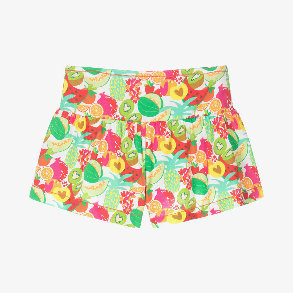 Agatha Ruiz de la Prada-Girls White & Green Cotton Fruit Shorts | Childrensalon Outlet